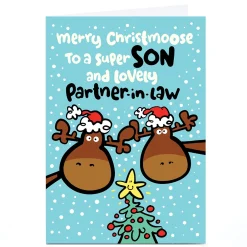 Best Personalised Fruitloops Christmas Card - Son & Partner in Law Christmas
