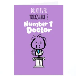 Card Factory Personalised Fruitloops Card - No.1 Doctor Purple
