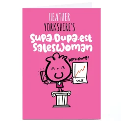 Clearance Personalised Fruitloops Card - Supa-Dupa-Est Saleswoman Any Occasion|New Job