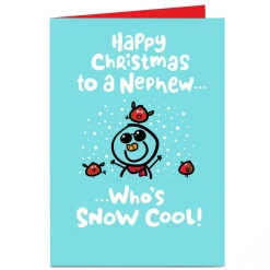 Outlet Personalised Fruitloops Christmas Card - Nephew Snow Cool Funny|Christmas