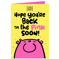 Card Factory Personalised Fruitloops Get Well Card - Back In The Pink