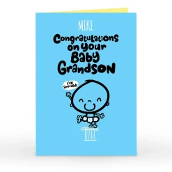 Sale Personalised Fruitloops New Baby Card - Grandson Congratulations New Baby|Congratulations