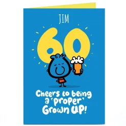 Card Factory Personalised Fruitloops 60th Birthday Card - Grown Up! Cheers