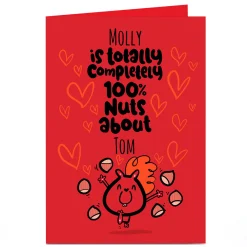 Card Factory Personalised Fruitloops Valentine's Day Card - 100% Nuts