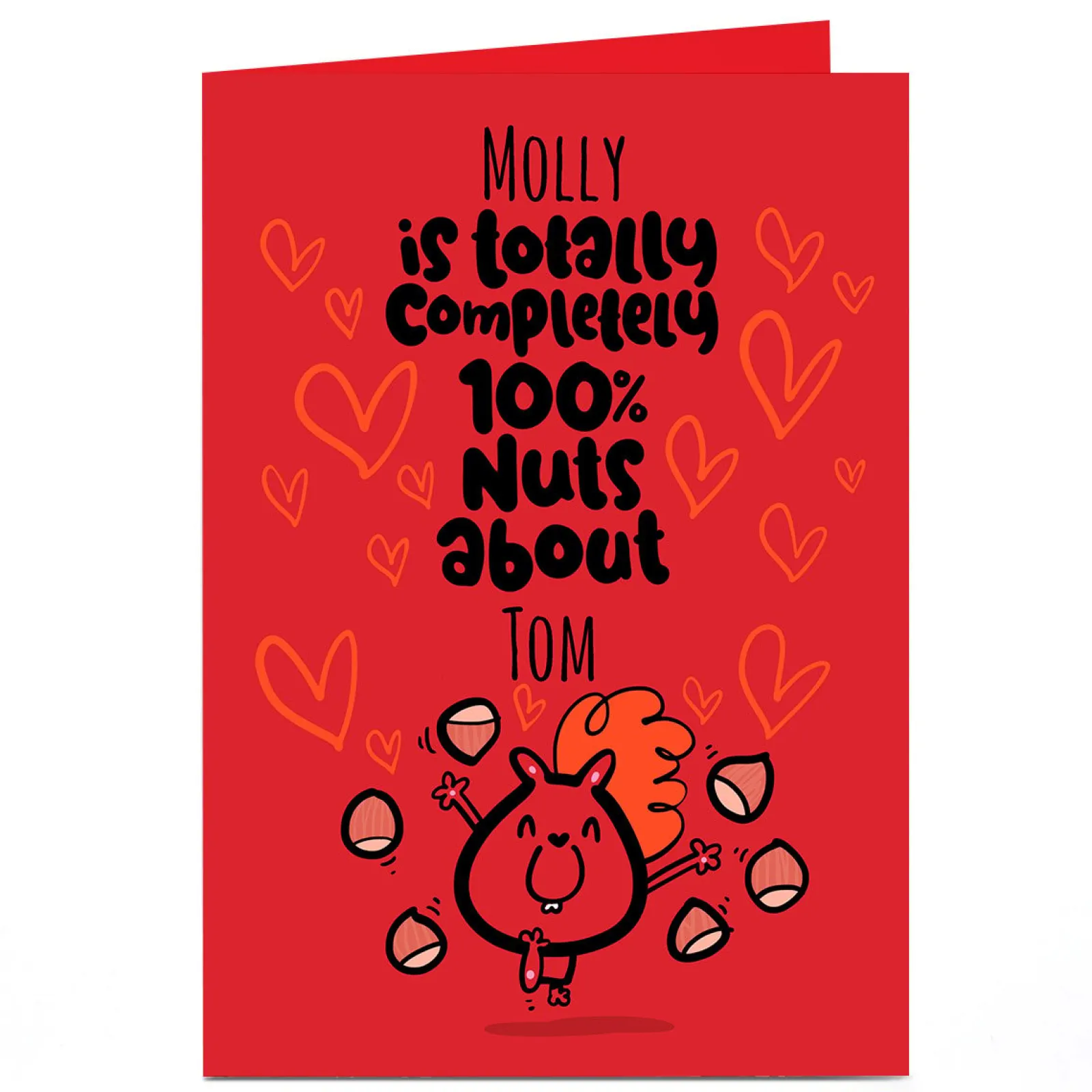 Card Factory Personalised Fruitloops Valentine's Day Card - 100% Nuts