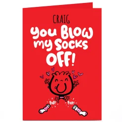 Card Factory Personalised Fruitloops Valentine's Day Card - Blow my Socks Off!