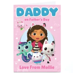 Hot Personalised Gabby's Dollhouse Father's Day Card - Gabby Characters, Daddy Father's Day