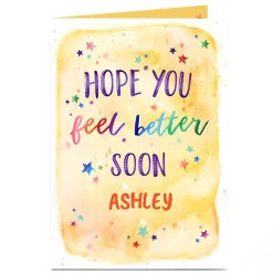 Card Factory Personalised Get Well Soon Card - Hope You Feel Better