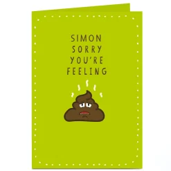Discount Personalised Get Well Soon Card - Sorry You're Feeling Poo Get Well