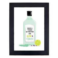 Best Personalised Gin Print - Go Together Like Gin & Tonic Personalised Canvas & Wall Art|Photo Prints & Wall Art