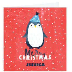 Sale Personalised Gingerbread Christmas Card - Penguin Premium Square|Christmas