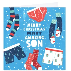 Card Factory Personalised Gingerbread Christmas Card - Amazing Son