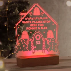 Outlet Personalised Gingerbread House Wooden Base LED Christmas Light Kids Personalised Canvas & Wall Art|Photo Prints & Wall Art