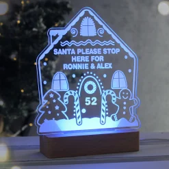 Outlet Personalised Gingerbread House Wooden Base LED Christmas Light Kids Personalised Canvas & Wall Art|Photo Prints & Wall Art
