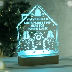 Outlet Personalised Gingerbread House Wooden Base LED Christmas Light Kids Personalised Canvas & Wall Art|Photo Prints & Wall Art