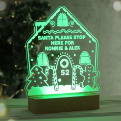 Outlet Personalised Gingerbread House Wooden Base LED Christmas Light Kids Personalised Canvas & Wall Art|Photo Prints & Wall Art