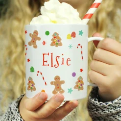 Kids Card Factory Personalised Gingerbread Pattern Plastic Mug