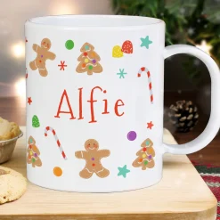 Kids Card Factory Personalised Gingerbread Pattern Plastic Mug