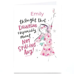 Outlet Personalised Girl Talk Card - Drink Responsibly For Sister|For Friend