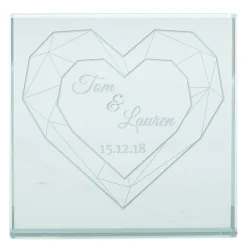 Discount Personalised Glass Token - Geometric Heart, Date Personalised Jewellery And Keepsakes|Jewellery & Keepsakes