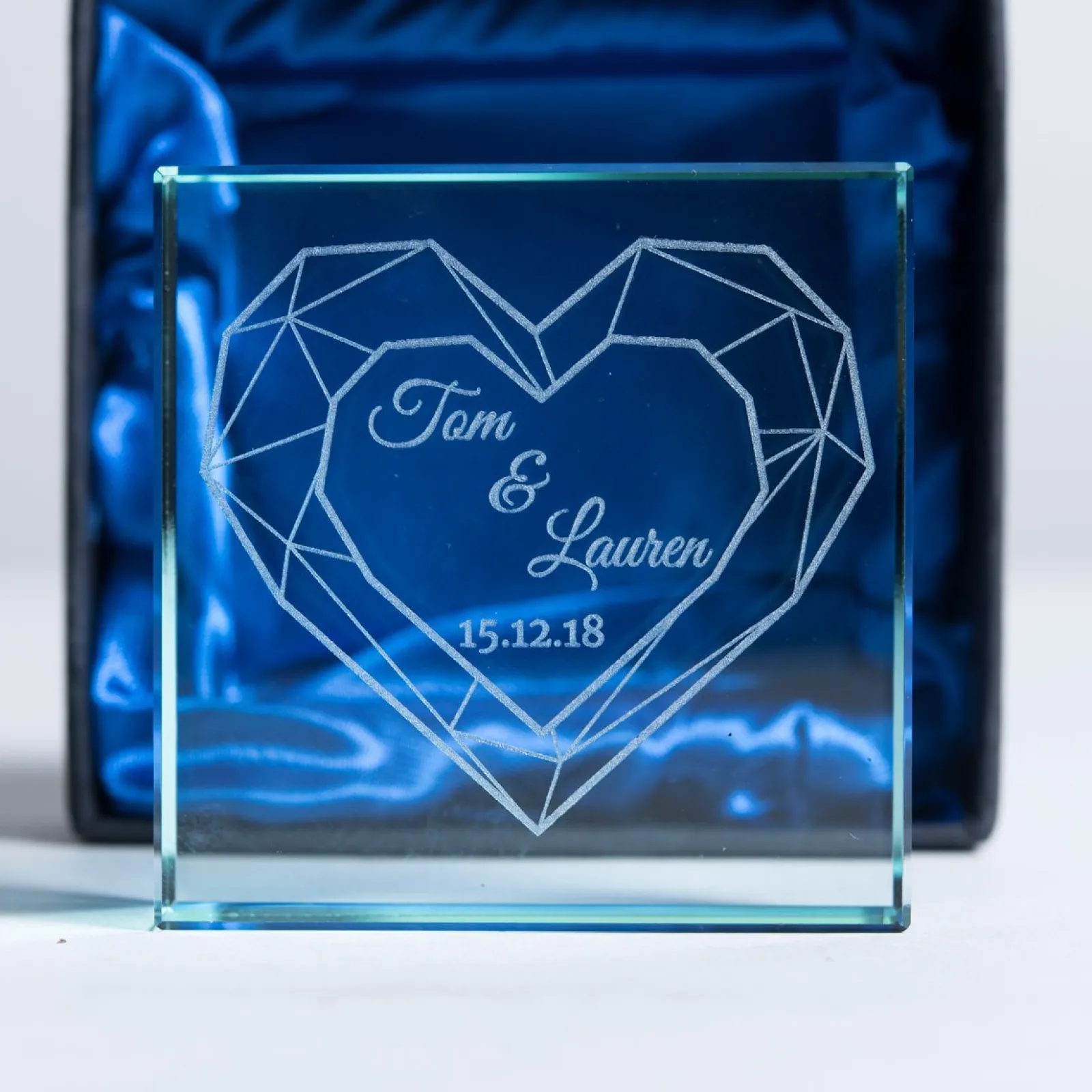 Discount Personalised Glass Token - Geometric Heart, Date Personalised Jewellery And Keepsakes|Jewellery & Keepsakes