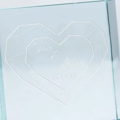 Discount Personalised Glass Token - Geometric Heart, Date Personalised Jewellery And Keepsakes|Jewellery & Keepsakes