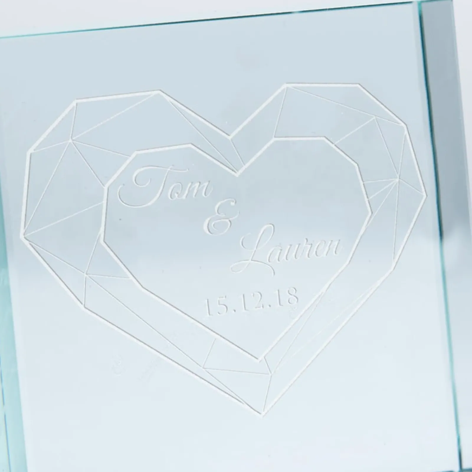 Discount Personalised Glass Token - Geometric Heart, Date Personalised Jewellery And Keepsakes|Jewellery & Keepsakes