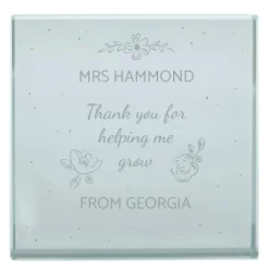 Best Personalised Glass Token - Thank You Floral Personalised Jewellery And Keepsakes|Jewellery & Keepsakes