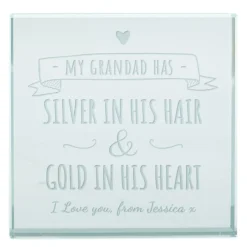 New Personalised Glass Token - Grandad, Silver And Gold Personalised Jewellery And Keepsakes|Jewellery & Keepsakes