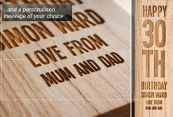 Card Factory Personalised Glenfiddich Wooden Whisky Gift Box - 30th Birthday