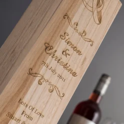 Card Factory Personalised Glenfiddich Wooden Whisky Gift Box - Wedding Rings