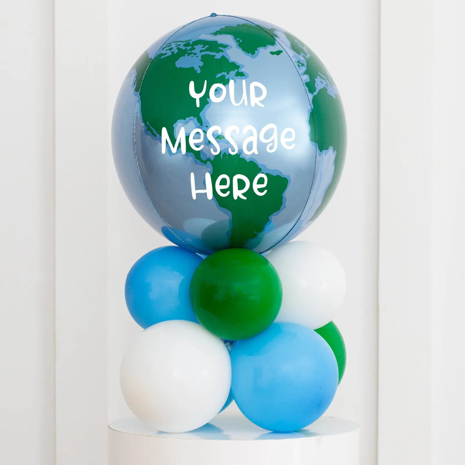 Clearance Personalised Globe Air Filled Orb Stack - Delivered Inflated! Birthday Party|Balloons For Him