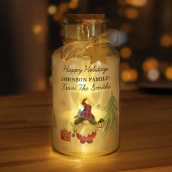 Card Factory Personalised Gonk Christmas Scene LED Glass Jar