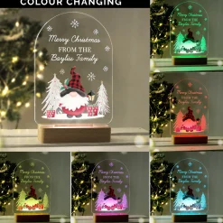 Card Factory Personalised Gonk Wooden Based LED Christmas Light