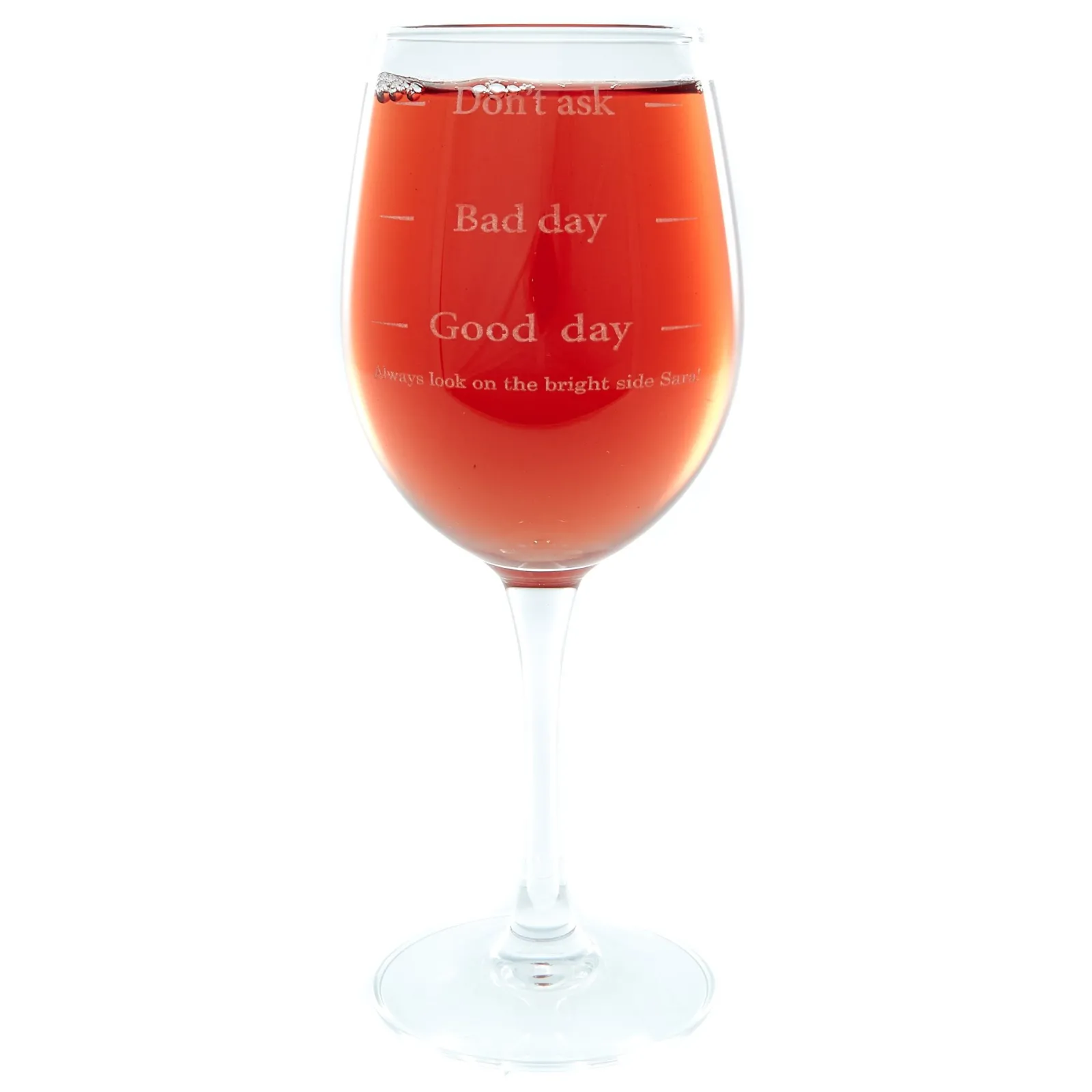 Card Factory Personalised Good Day, Bad Day, Don't Ask Wine Glass