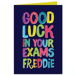 Best Personalised Good Luck Card - Exams, Multicoloured Good Luck