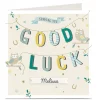 Online Personalised Good Luck Card - Owl Premium Square|Good Luck