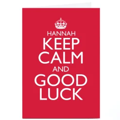 Hot Personalised Good Luck Card - Keep Calm New Job|Leaving