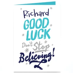 Online Personalised Good Luck Card - Don't Stop Believing New Job|Good Luck