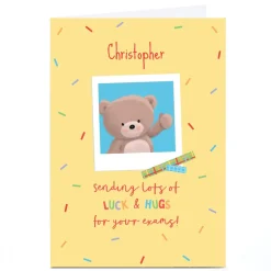 Card Factory Personalised Good luck in Your Exams Card - Waving Teddy