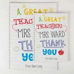 New Personalised Great Teacher Notebook Personalised Notebooks And Stationery|Notebooks & Stationery