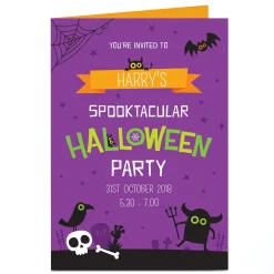 Card Factory Personalised Halloween Party Invitation - Spooktacular