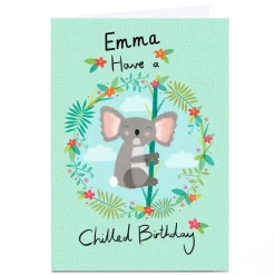 Sale Personalised Hannah Steele Birthday Card - Chilled Koala Birthday|For Her