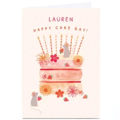 Card Factory Personalised Hannah Steele Birthday Card - Happy Cake Day