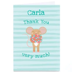 Card Factory Personalised Hannah Steele Thank You Card - Mouse