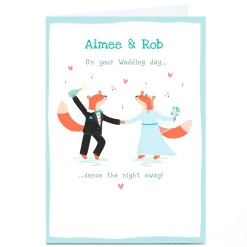Personalised Hannah Steele Wedding Card - Foxes Wedding