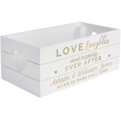 New Personalised Happily Ever After Wooden Crate Personalised Jewellery And Keepsakes|Jewellery & Keepsakes