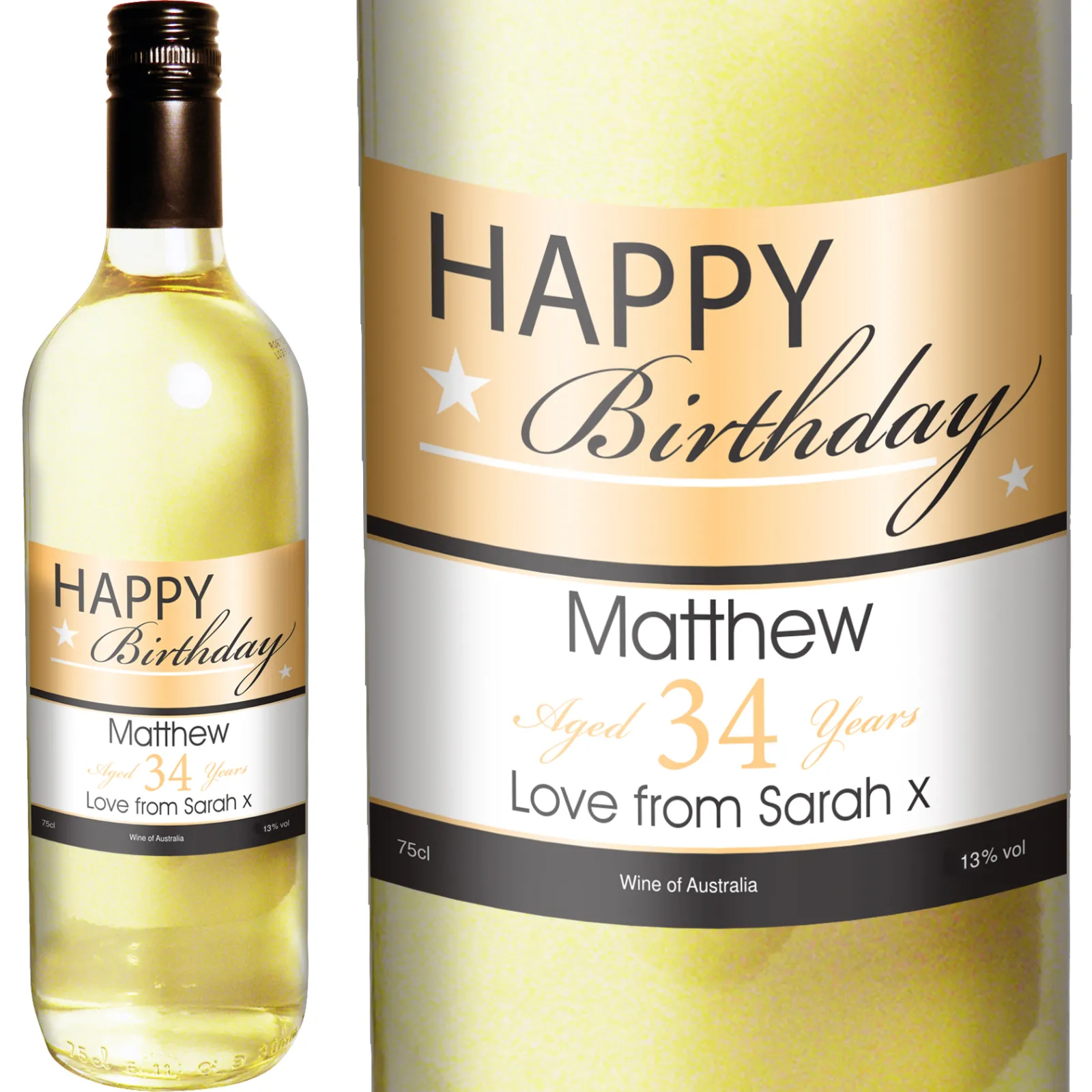 Personalised Happy Birthday White Wine 75cl 30Th Birthday|Gifts For Him