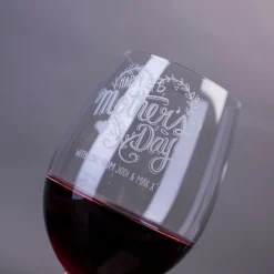 Card Factory Personalised Happy Mother's Day Wine Glass