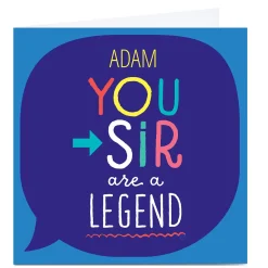 BOY Card Factory Personalised Hello! Card - You Sir are a Legend